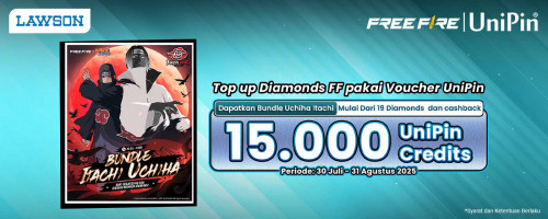 Dapatkan Bundle Itachi Uchiha & Cashback 15.000 UniPin Credits di Lawson!
